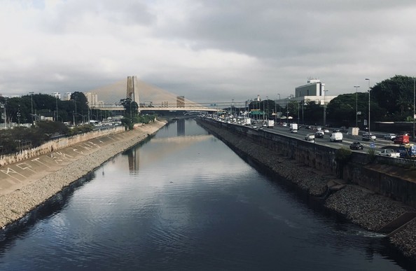 Photo of the Tiete River wich I took during my research stay in São Paulo. Despite many attempts to improve the water quality, the river is still heavily polluted.