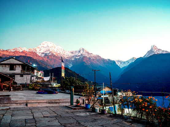 The mount FIshtail and Gurung villages are in the lap of the Annapurna region.
