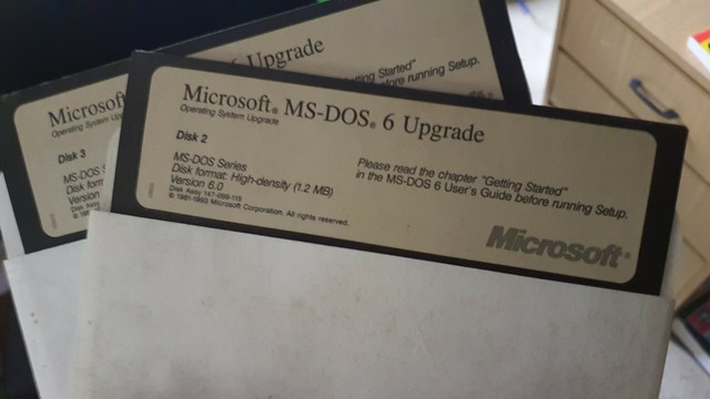 Disks 2 & 3 of "Microsoft MS-DOS 6 Upgrade", on 5.25" disks.