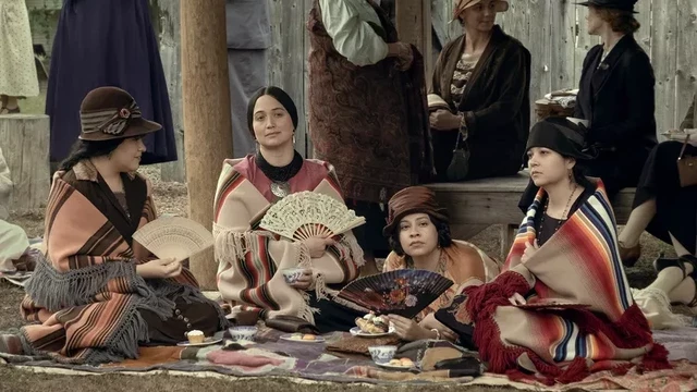 Still taken from the movie with Lily Gladstone (second left)in 'Killers of the Flower Moon'
Pictured are the four sisters.