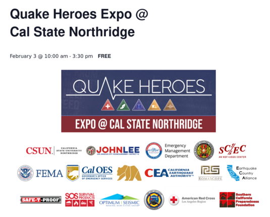 On Saturday, February 3, a special public event to commemorate the 30th Anniversary of the Northridge earthquake will be held at California State University Northridge (CSUN). The event is organized with City of Los Angeles Councilman John Lee, the City of Los Angeles Emergency Management Department, the Statewide California Earthquake Center, and many other partners to remember the lessons and losses of 1994 and to improve safety and resilience today.