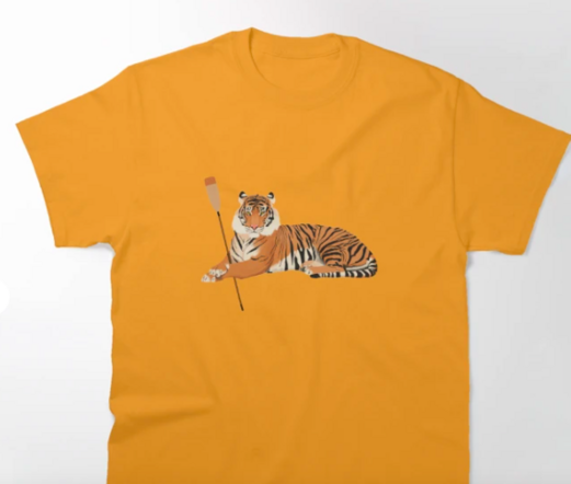 Our tiger mascot is rowing down the river!