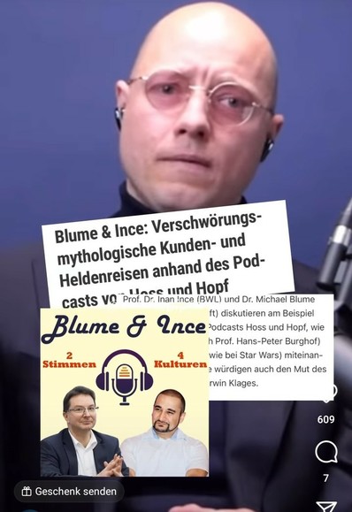 Herr Hopf von Hoss & Hopf ärgert sich über eine Folge von Blume & Ince.