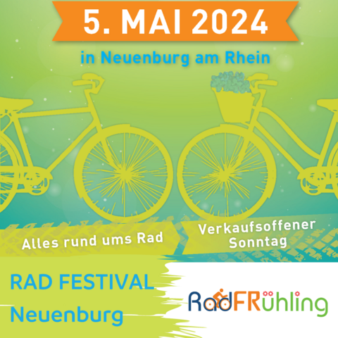 Plakat für das Radfestival Neuenburg - 2 Fahrräder