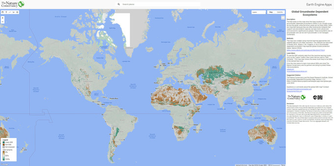 online interactive map - groundwater-dependent ecosystems (GDEs)