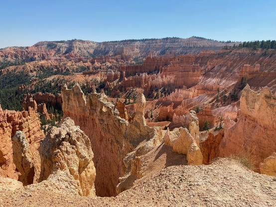 Bryce Canyon National Park Utah. Weird hoodoo formations as viewed from the rim trail. This area is known as the amphitheater as these formations are concentrated for our viewing pleasure