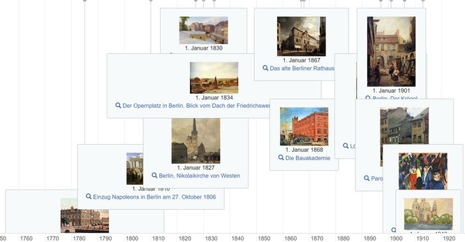 Eine Timeline von Gemälden, die Berliner Motive zeigen