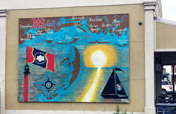 mural showing the Gulf of Mexico