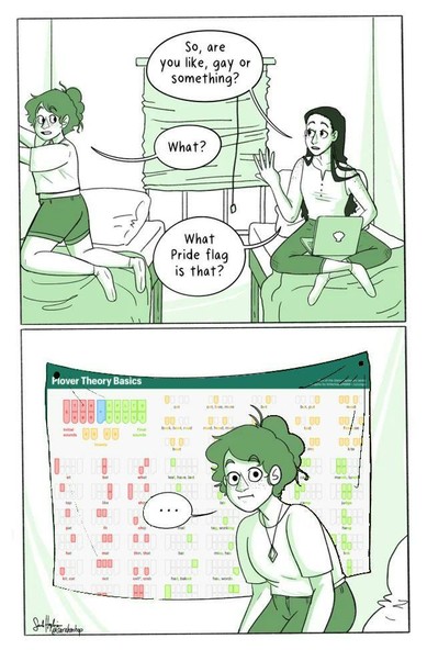 "What pride flag is that" meme

The flag is Sammi's Plover Theory Basics infographic