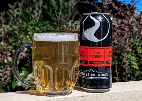 A mug of Holy Schmidt! Festbier from Sunriver Brewing of Sunriver, Oregon
