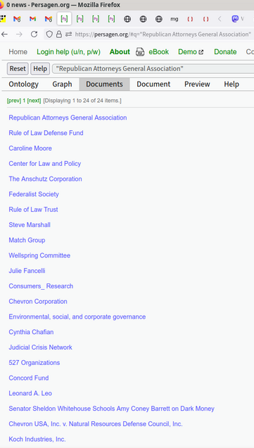 Leonard Leo’s Concord Fund Tops Funders of Republican Attorneys General Association
https://www.exposedbycmd.org/2024/10/15/leonard-leos-concord-fund-again-tops-funders-of-republican-ag-group-in-third-quarter

* $1.5M to Republican Attorneys General Association in Q3 2024
* top funder of right-wing group leading opposition to abortion rights

Leonard Leo’s Concord Fund is RAGA’s Top Funder
https://mastodon.social/@persagen/110815267046731271

#LeonardLeo #ConcordFund #RepublicanAttorneysGeneralAssociation #RAGA #ChristianRight #billionaires #libertarianism #GOP #protofascism #85Fund #FreedomMarbleTrust #misogyny #WealthTax