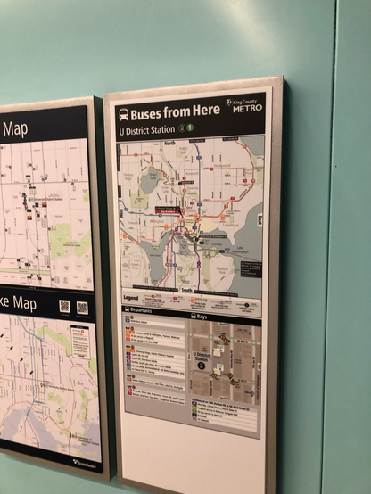 Spider map for U-District Station, Seattle. Printed copy in the station.