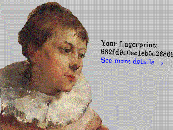 Ema looks at a links2 fingerprint.