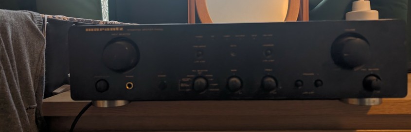 A black Marantz 4200 amplifier