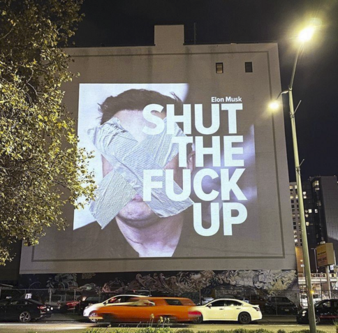 Elon Musk Shut the Fuck Up - Quelle: Street Art Utopia
