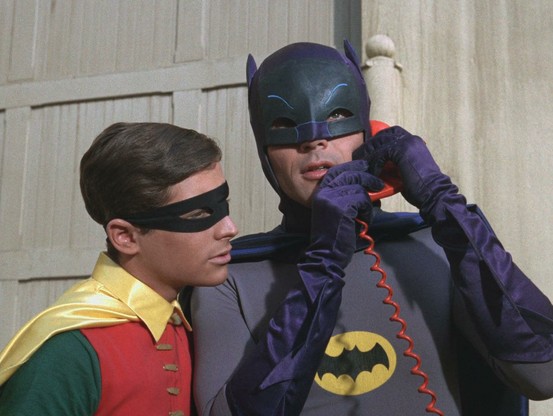 Dynamic duo, Adam West and Burt Ward as Batman and Robin.
