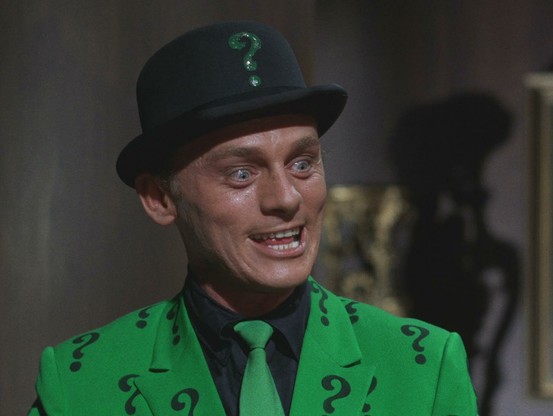 Frank Gorshin as the criminal count of conundrums, The Riddler.