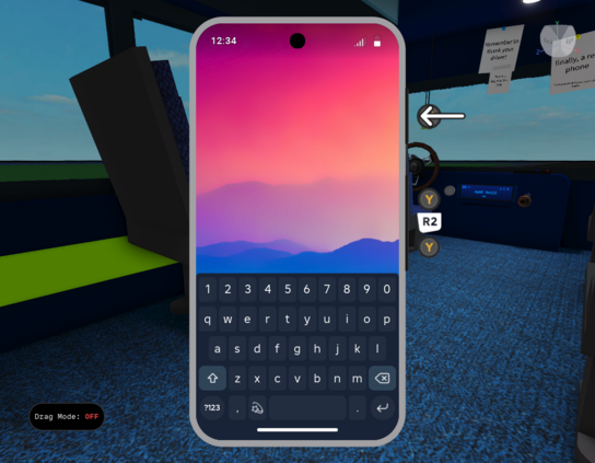 Screenshot of a touchscreen keyboard on the Roblox phone, very clearly taking design elements from Gboard