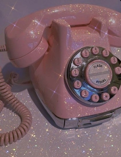pink rotary phone