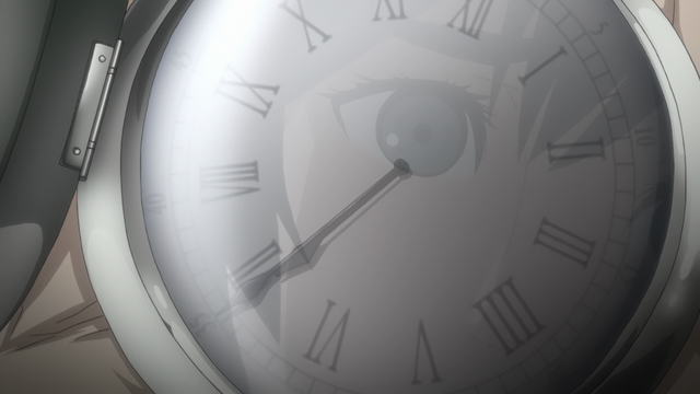 A girl’s face (Mayuri) reflecting in a clock