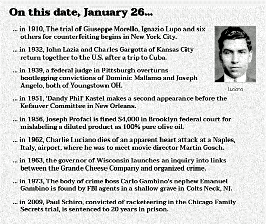 Collection of crime history items from January 26.