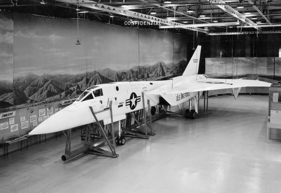 Designed as a Mach 3 interceptor to counter envisaged Soviet supersonic bombers, the North American XF-108 Rapier was to be equipped with a radar and missiles capable of engaging bombers at 100 miles. Due to rising costs and the adoption of ballistic missiles by the Soviets as the main delivery vehicle of nuclear weapons, the project was cancelled after only the wooden mockup was completed.