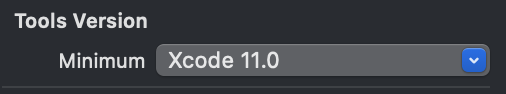 Screenshot of Tools Version of CoreData