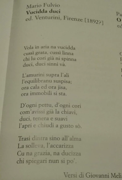 "Vucidda duci" la canzone vincitrice del Concorso della Canzone siciliana svoltosi a Palermo nel 1891