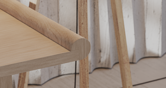 3D visualization of a “Broberg & Ridderstråle-Pause-Bank” It stands in front of a “concrete-parametric-wall”. The floor is also made of concrete. Created in 3ds Max 2025 and rendered in Corona 11 | Hotfix 2.
Bench CloseUp