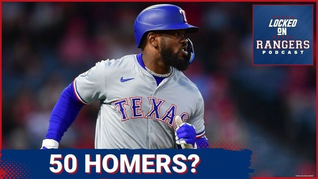 Adolis GarciaのTexas Rangersが50本のホーマーシーズン +春のトレーニングビンゴカードに光景を設定します