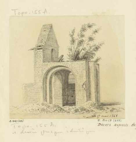 ruines de la collégiale lors du percement du boulevard de Port Royal.