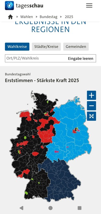 Screenshot Erststimmen - Stärkste Kraft 2025
