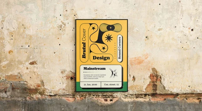 Photoshop Mockup of a Vertical Customizable Poster in a Frame on a Wall by Moixó Studio