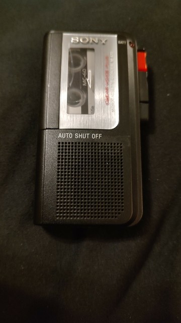A Sony microcassette recorder. There's a tape in it.