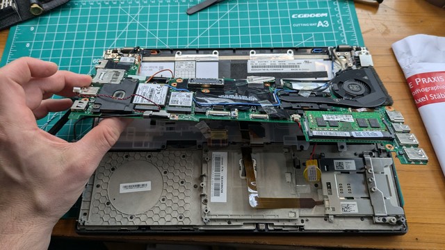 Removing the mainboard.