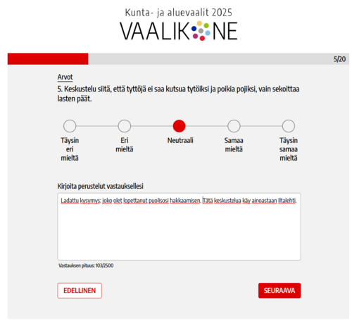 Väite. Keskustelu siitä, että tyttöjä ei saa kutsua tytöiksi ja poikia pojiksi, vain sekoittaa lasten päät.
Vastaus. Neutraali.
Selitys: Ladattu kysymys: joko olet lopettanut puolisosi hakkaamisen. Tätä keskustelua käy ainoastaan Iltalehti.