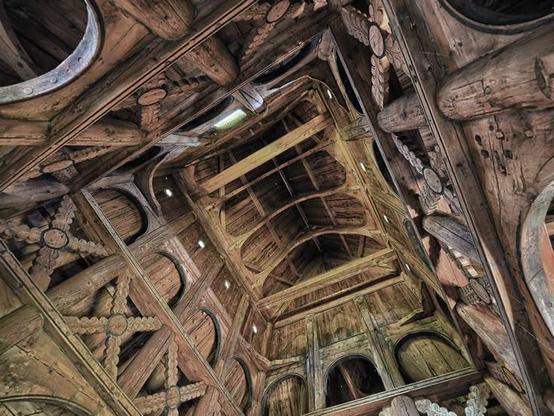 Wooden church interior