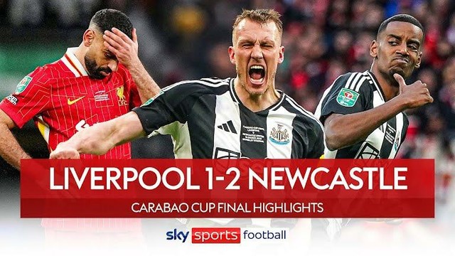 Graphic showing Sky Sports final score Liverpool 1-2 Newcastle