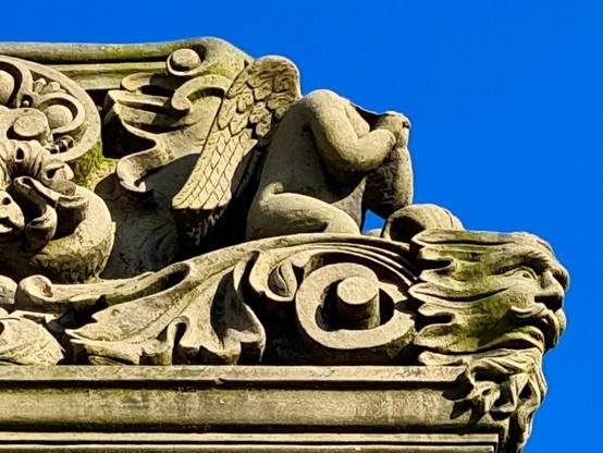 Sculptural detail on a Victorian grave monument.