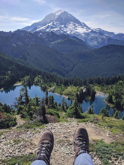 This is a photo from an easy hike up to see the majestic summit of Mt Rainier in Washington state.