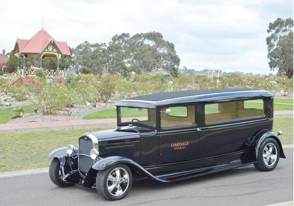 A 1922 Ford hearse was customized and hot-rodded.