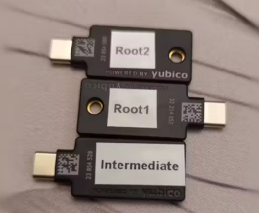 Picture of the Yubikeys used in the project