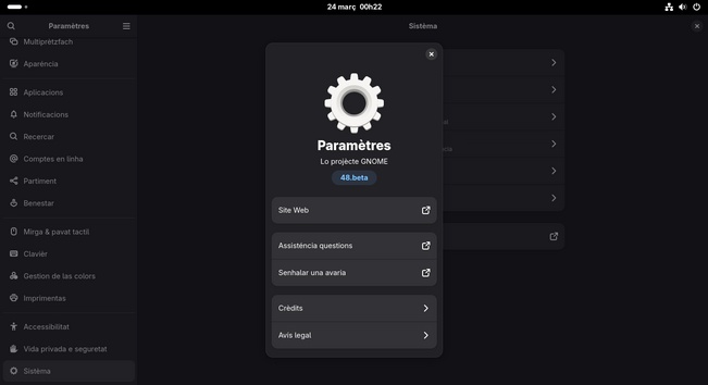 GNOME 48 beta en occitan.