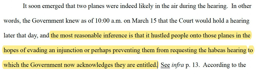 "[T]he most reasonable inference is that it hustled people onto those planes in the hopes of evading an injunction or perhaps preventing them from requesting the habeas hearing to which the Government now acknowledges they are entitled."