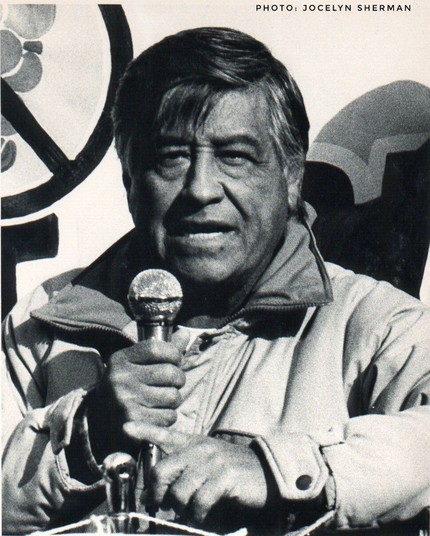 Historic 1989 photo of Cesar Chavez. Photo by Jocelyn Sherman