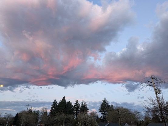 blue and pink clouds