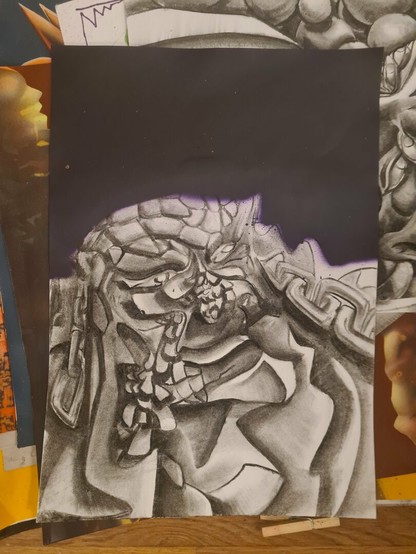 Charcoal drawing on paper by artist Fabian Zolar