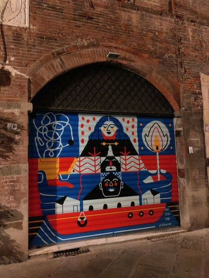 "Puccini's women, sentinels of Lucca" (it. Le donne di Puccini, sentinelle di Lucca) in the historic center of Lucca, located between via S. Paolino, piazza della Cittadella and via di Poggio (Italy)