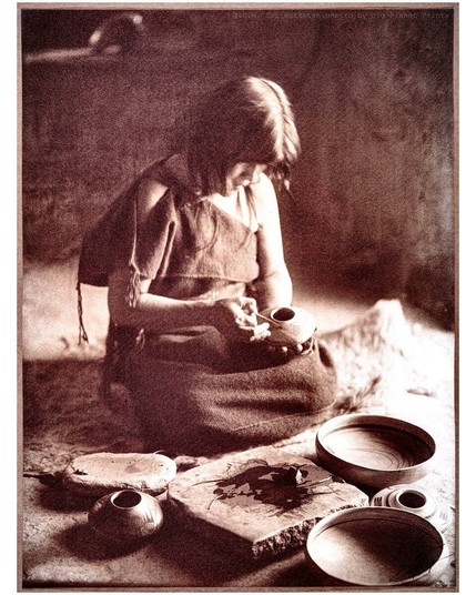 Native Hopi Potter Woman 1906, Edward S. Curtis