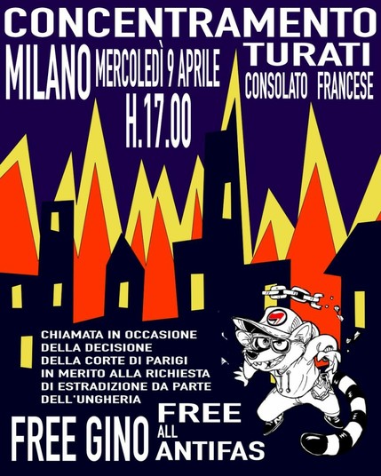 ❗️GINO LIBERO❗️  Mercoledì 9 aprile ore 17.00 CONCENTRAMENTO al Consolato francese (MM Turati) Via Moscova, 12 - Milano